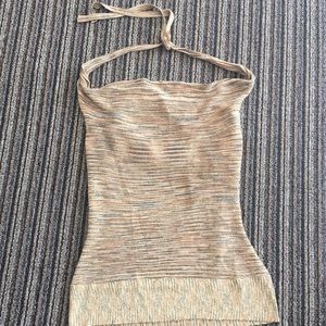 Cache Halter top with gold glitter